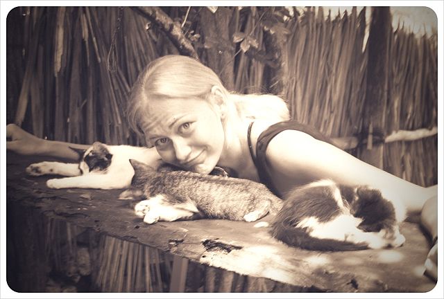 Dani and Cats in Valladolid Mexico