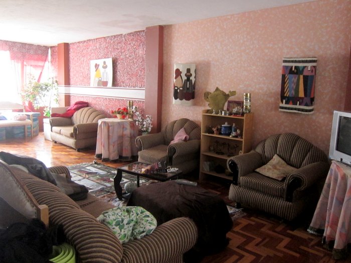 Our living room in Baños, Ecuador