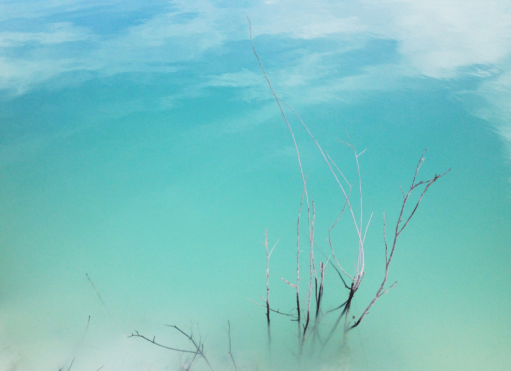 kaolin lake, belitung, Indonesia