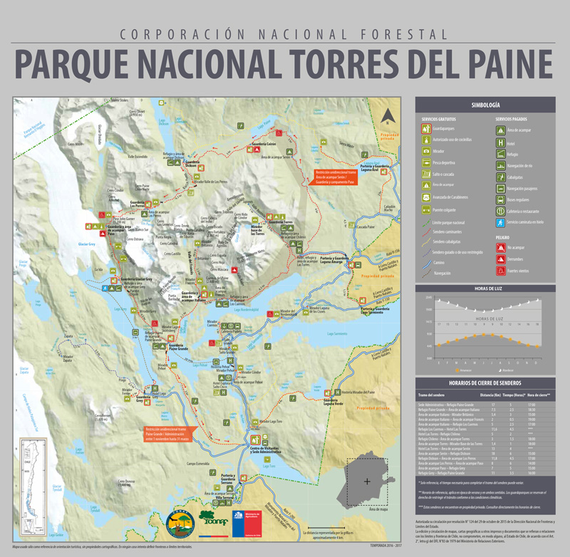 Large Torres del Paine map