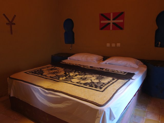 Our bed in Merzouga, Morocco