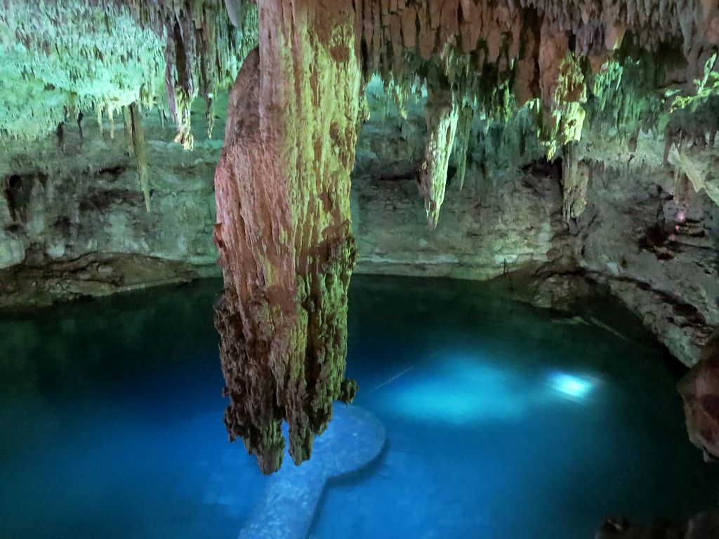 The Cenote Suytun, just east of Valladolid, Mexico, is typical of many natural sinkholes in the limestone bedrock of the Yucatan Peninsula