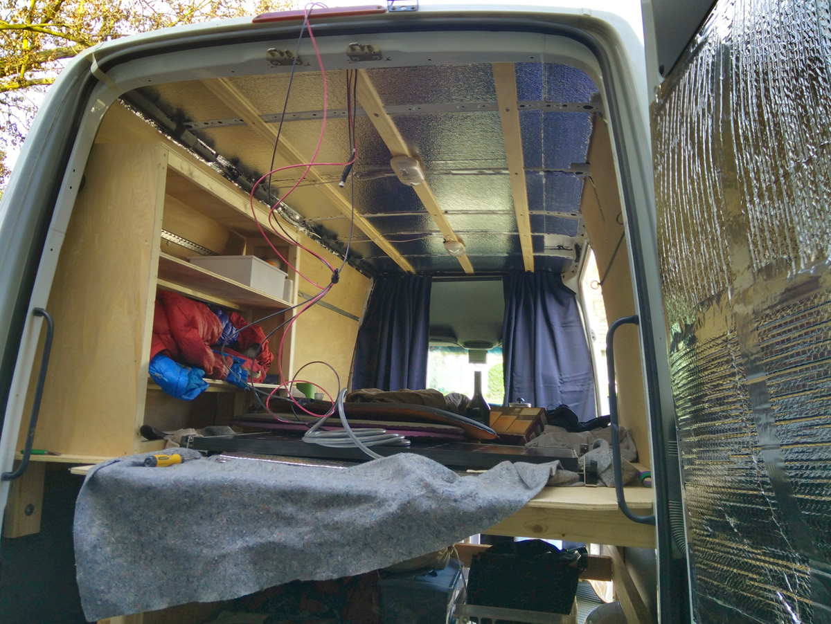 Running the cable to the interior of the van